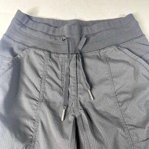 Lululemon Studio Pant Women Crinkle Nylon Ruched Leg Athletic Travel Yoga BLK 4